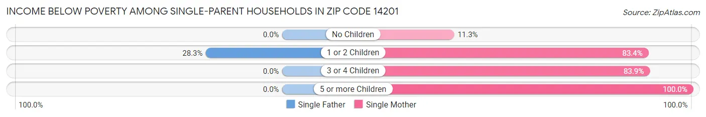 Income Below Poverty Among Single-Parent Households in Zip Code 14201