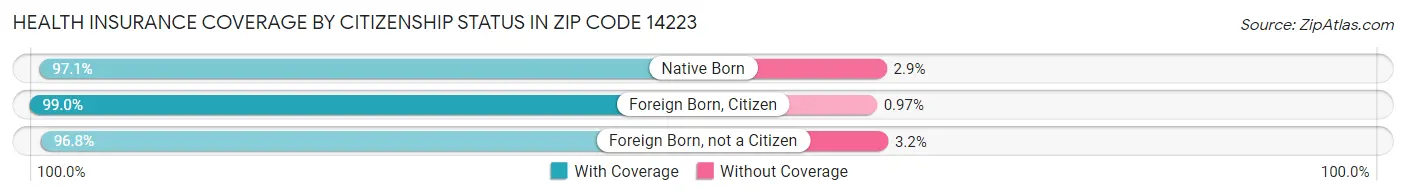 Health Insurance Coverage by Citizenship Status in Zip Code 14223