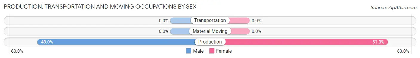 Production, Transportation and Moving Occupations by Sex in Zip Code 14413