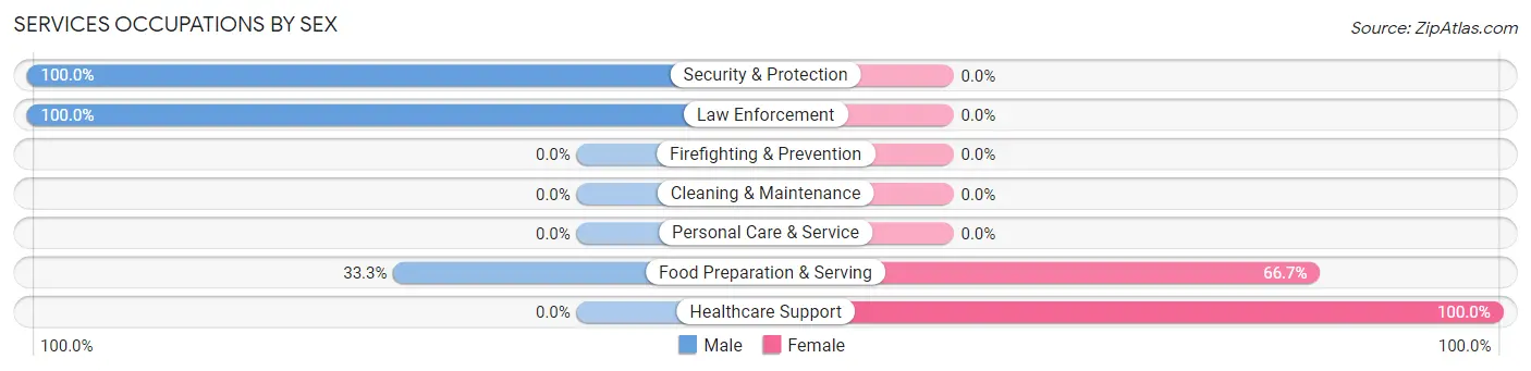 Services Occupations by Sex in Zip Code 14441