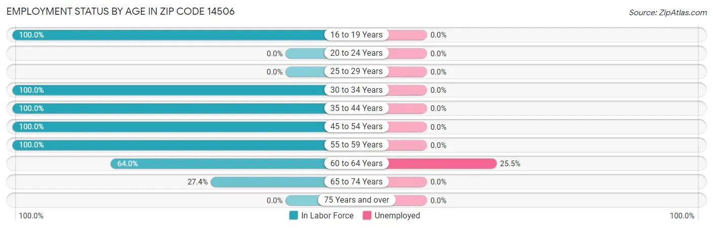 Employment Status by Age in Zip Code 14506
