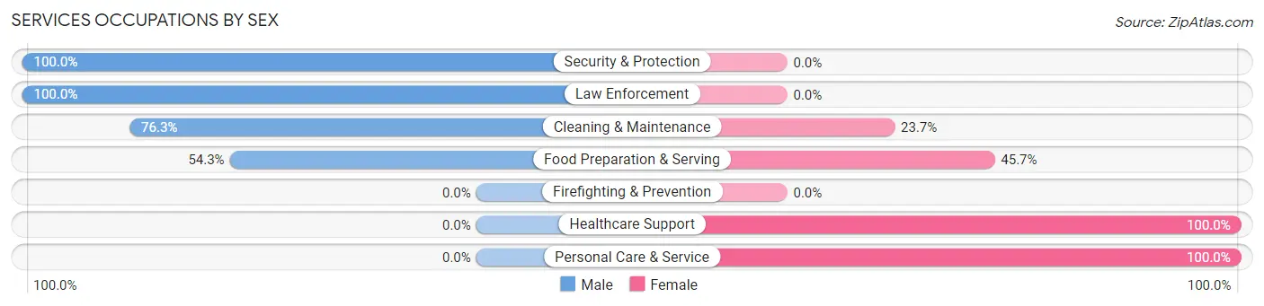 Services Occupations by Sex in Zip Code 14507
