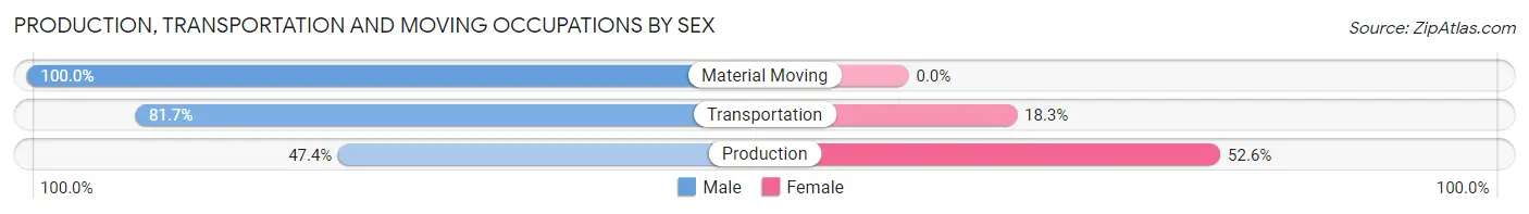 Production, Transportation and Moving Occupations by Sex in Zip Code 14510