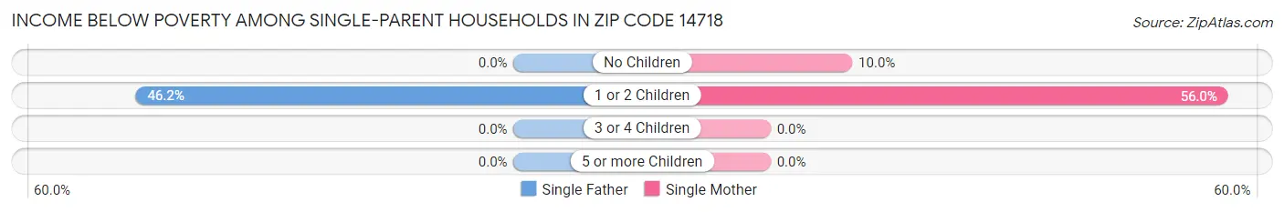 Income Below Poverty Among Single-Parent Households in Zip Code 14718