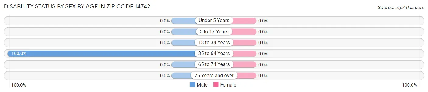 Disability Status by Sex by Age in Zip Code 14742