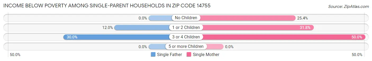 Income Below Poverty Among Single-Parent Households in Zip Code 14755