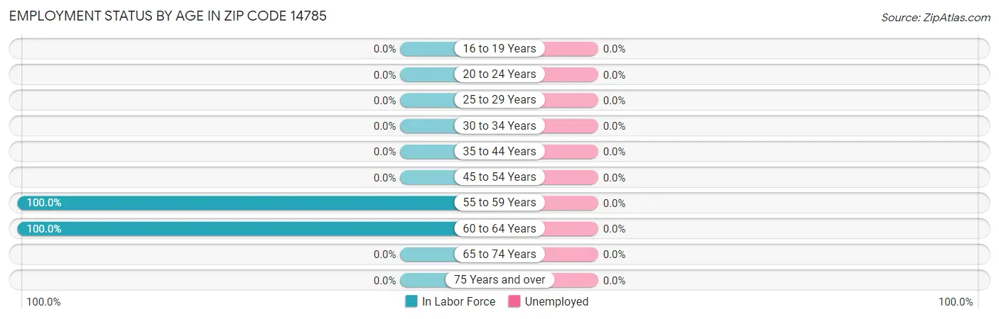 Employment Status by Age in Zip Code 14785