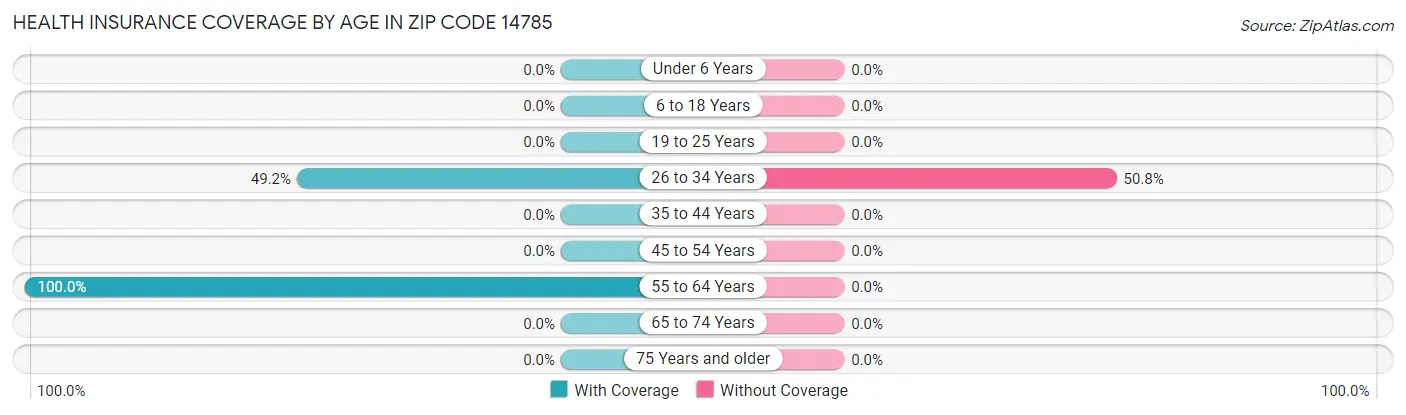 Health Insurance Coverage by Age in Zip Code 14785