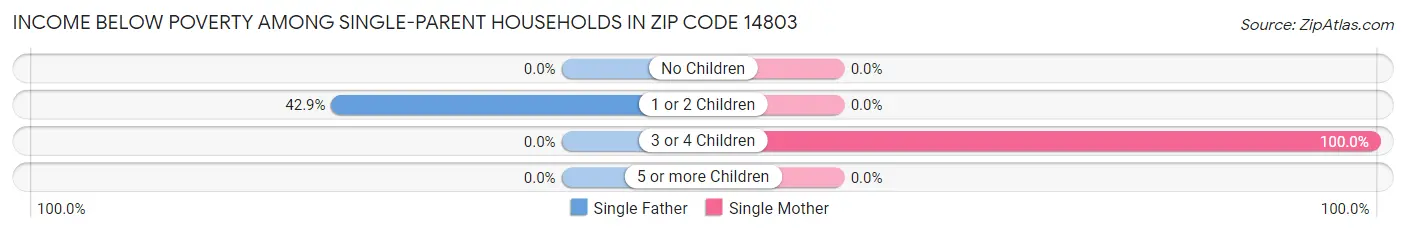 Income Below Poverty Among Single-Parent Households in Zip Code 14803