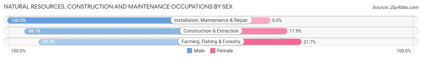 Natural Resources, Construction and Maintenance Occupations by Sex in Zip Code 14826