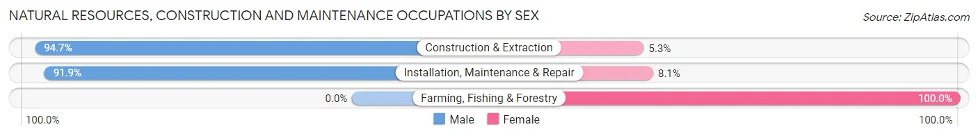 Natural Resources, Construction and Maintenance Occupations by Sex in Zip Code 14845