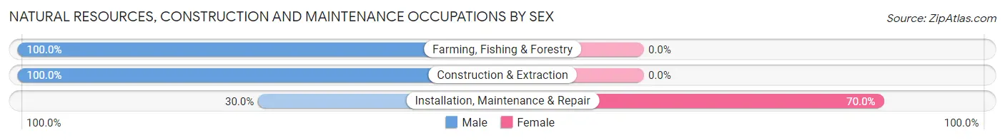 Natural Resources, Construction and Maintenance Occupations by Sex in Zip Code 14877