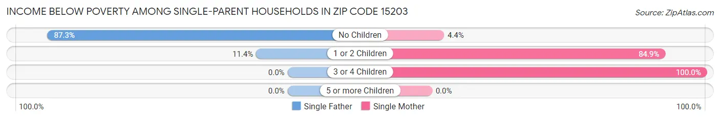 Income Below Poverty Among Single-Parent Households in Zip Code 15203