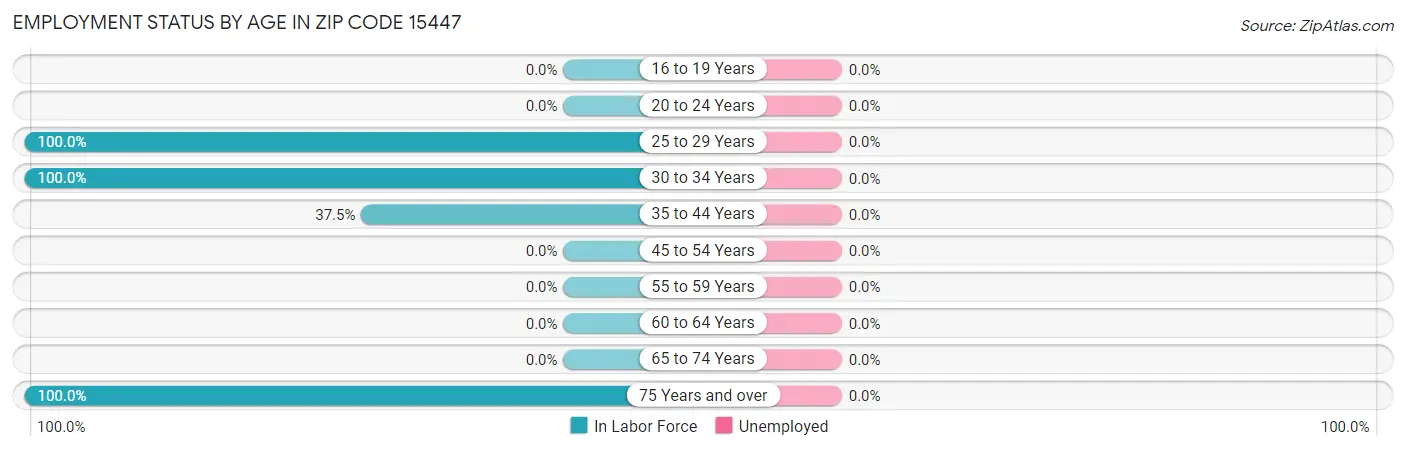 Employment Status by Age in Zip Code 15447