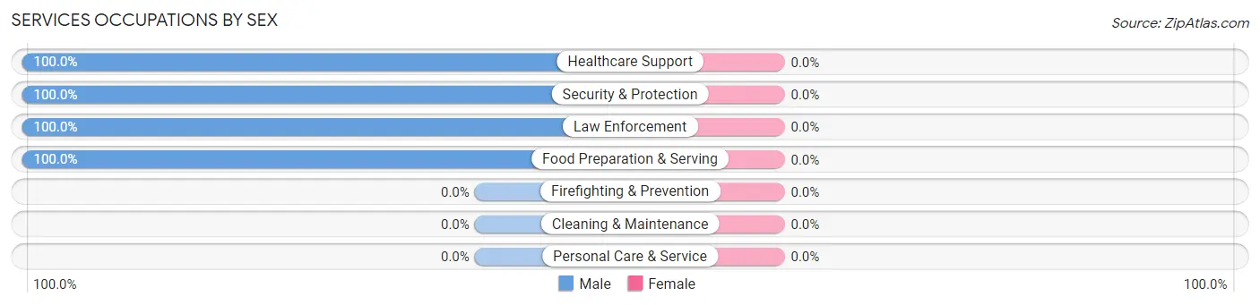 Services Occupations by Sex in Zip Code 15775