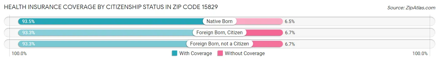 Health Insurance Coverage by Citizenship Status in Zip Code 15829
