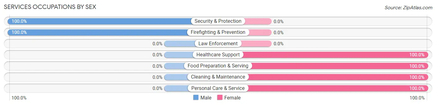 Services Occupations by Sex in Zip Code 15847
