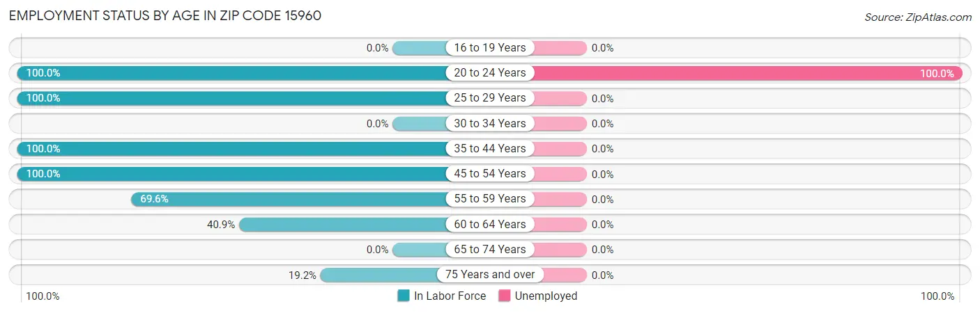 Employment Status by Age in Zip Code 15960