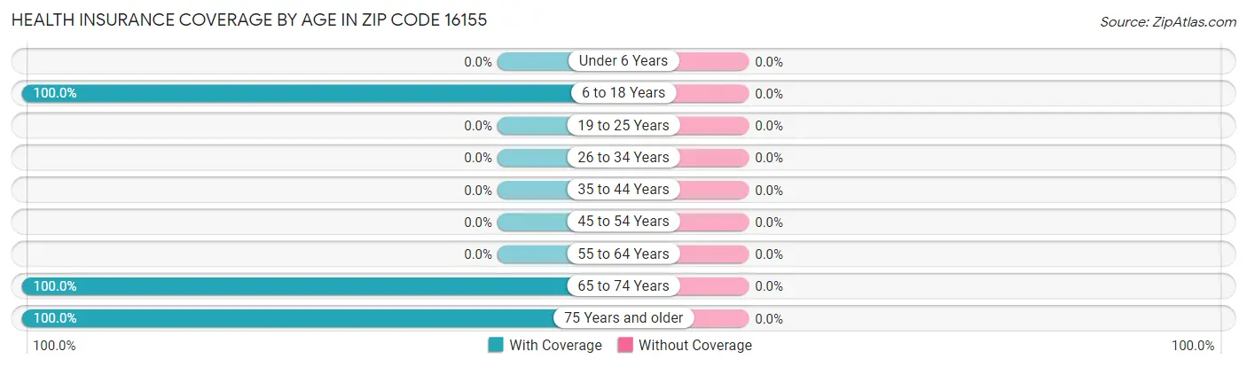 Health Insurance Coverage by Age in Zip Code 16155