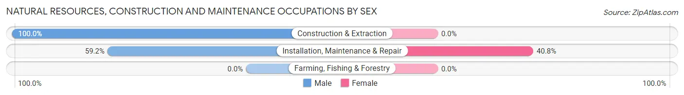 Natural Resources, Construction and Maintenance Occupations by Sex in Zip Code 16443