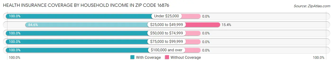 Health Insurance Coverage by Household Income in Zip Code 16876