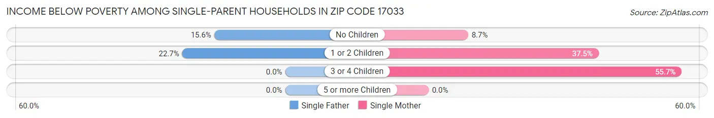 Income Below Poverty Among Single-Parent Households in Zip Code 17033