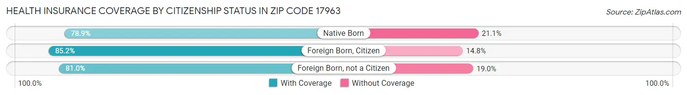 Health Insurance Coverage by Citizenship Status in Zip Code 17963