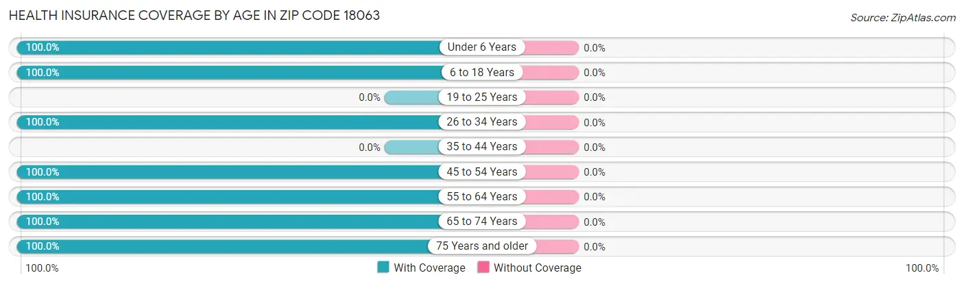 Health Insurance Coverage by Age in Zip Code 18063