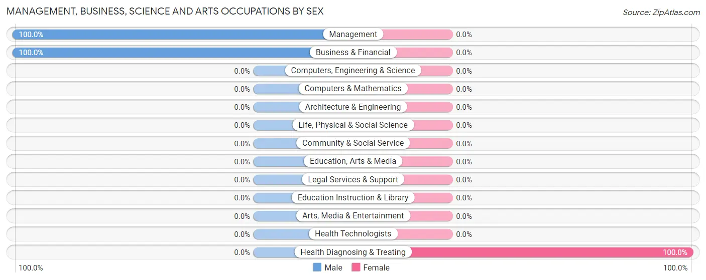 Management, Business, Science and Arts Occupations by Sex in Zip Code 18331