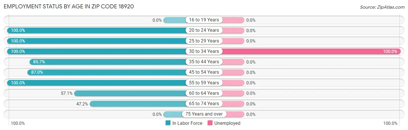 Employment Status by Age in Zip Code 18920