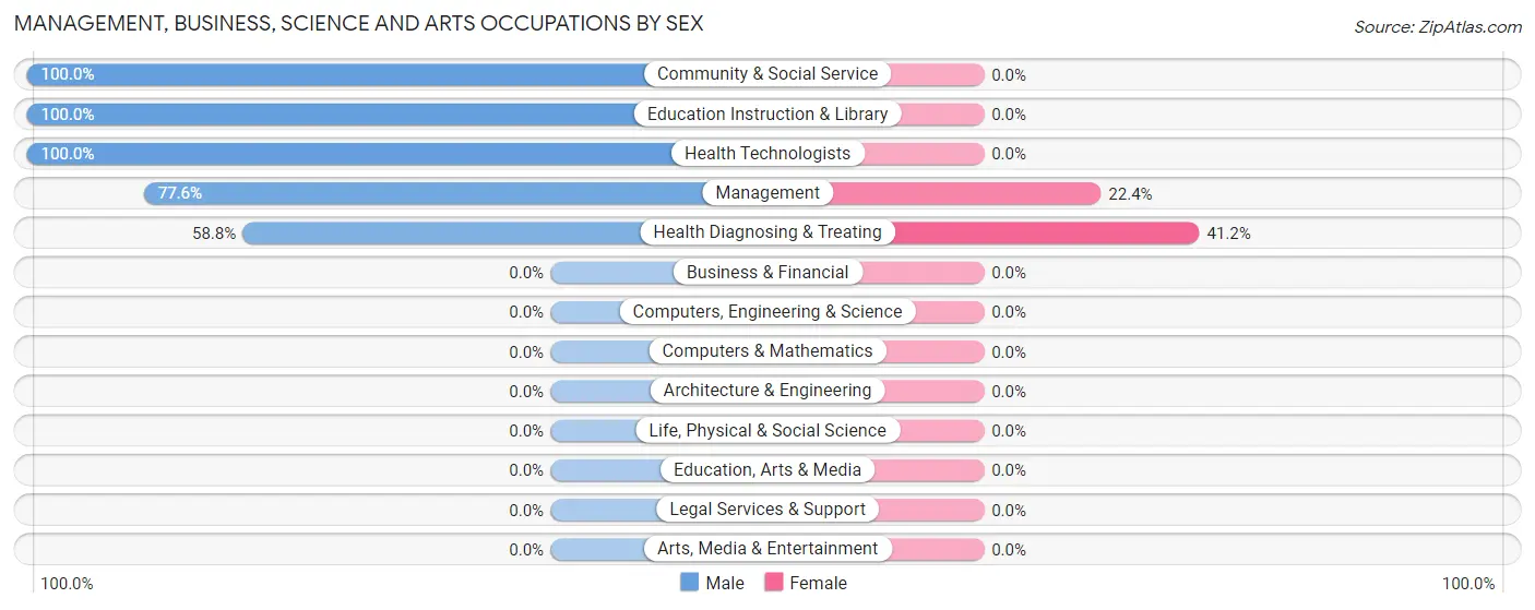 Management, Business, Science and Arts Occupations by Sex in Zip Code 18920