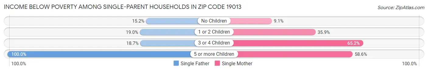 Income Below Poverty Among Single-Parent Households in Zip Code 19013