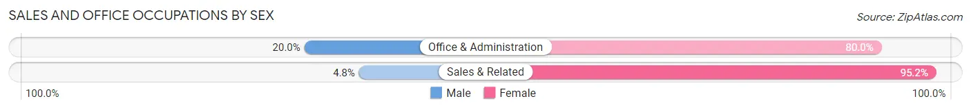 Sales and Office Occupations by Sex in Zip Code 19345