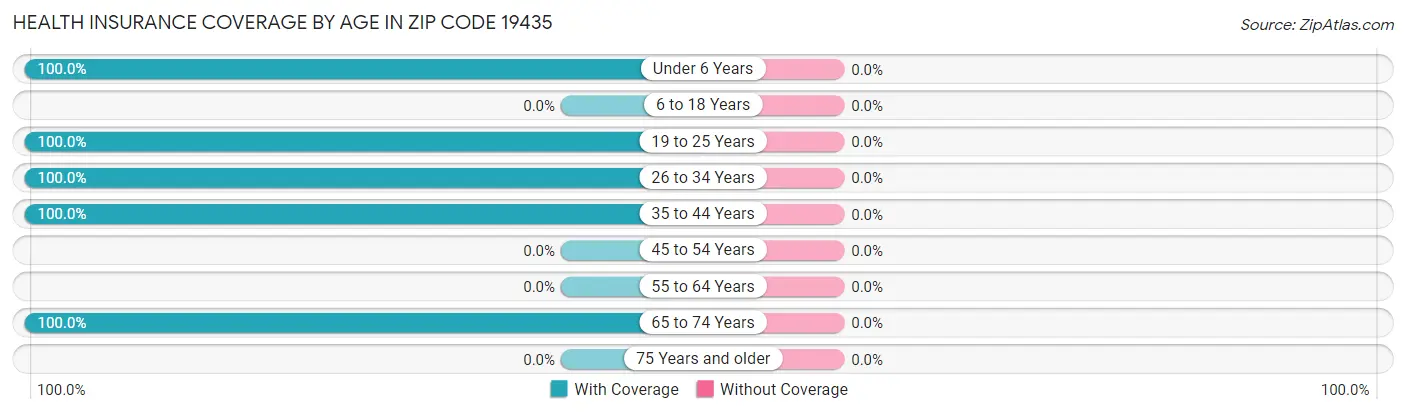 Health Insurance Coverage by Age in Zip Code 19435