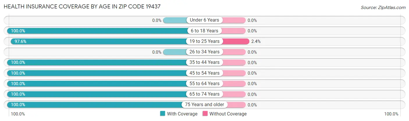 Health Insurance Coverage by Age in Zip Code 19437