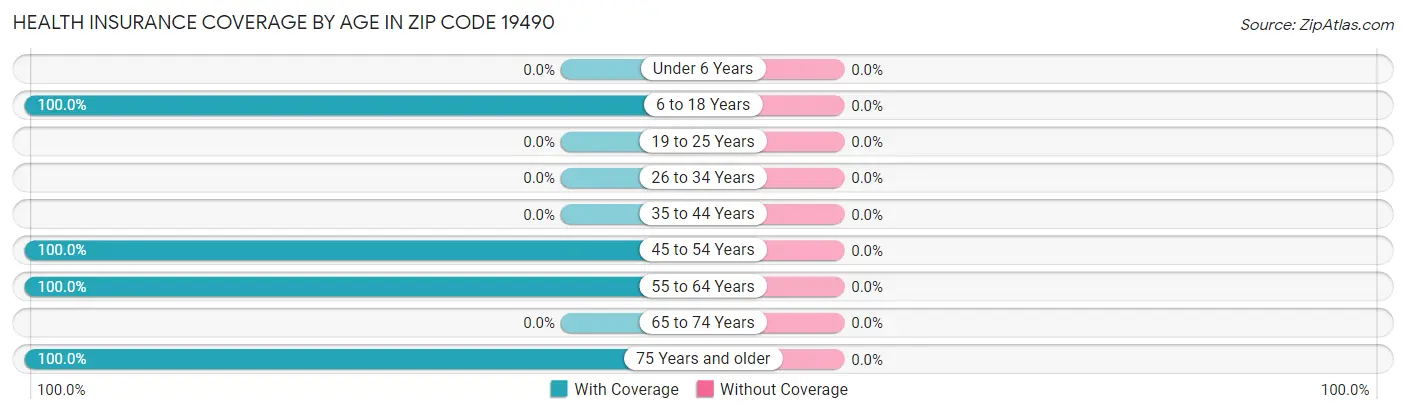 Health Insurance Coverage by Age in Zip Code 19490