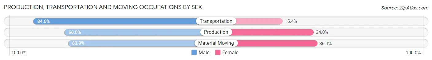 Production, Transportation and Moving Occupations by Sex in Zip Code 19506