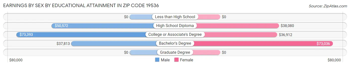 Earnings by Sex by Educational Attainment in Zip Code 19536