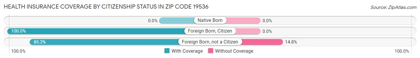 Health Insurance Coverage by Citizenship Status in Zip Code 19536