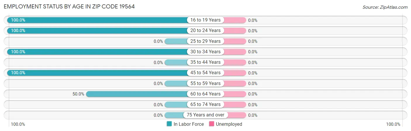 Employment Status by Age in Zip Code 19564