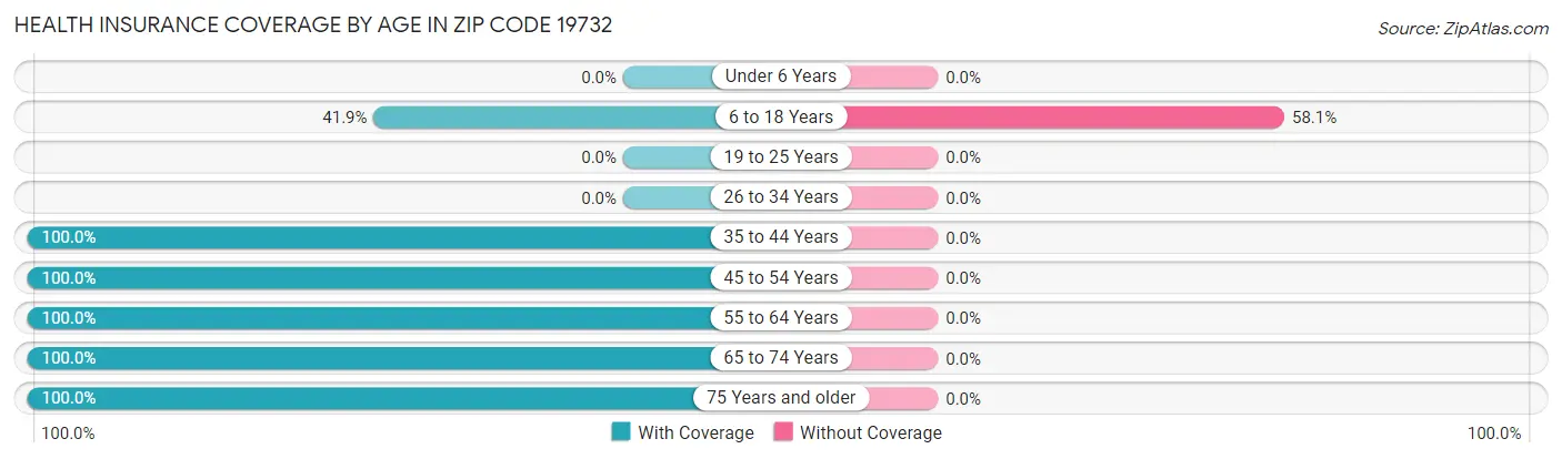 Health Insurance Coverage by Age in Zip Code 19732
