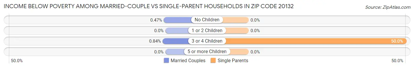 Income Below Poverty Among Married-Couple vs Single-Parent Households in Zip Code 20132