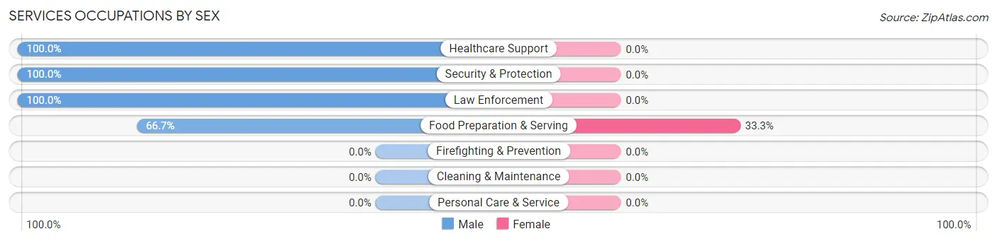 Services Occupations by Sex in Zip Code 20390