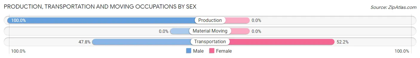 Production, Transportation and Moving Occupations by Sex in Zip Code 20608
