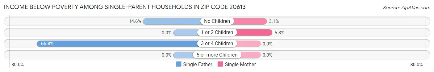 Income Below Poverty Among Single-Parent Households in Zip Code 20613