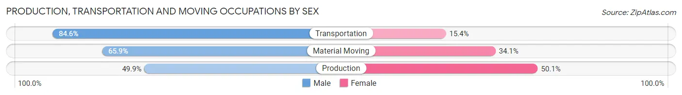 Production, Transportation and Moving Occupations by Sex in Zip Code 20743