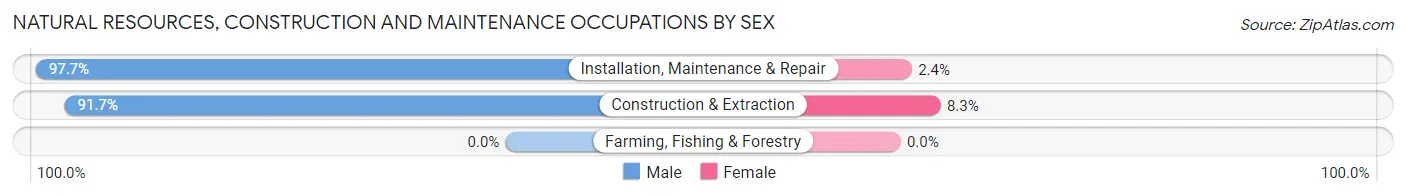 Natural Resources, Construction and Maintenance Occupations by Sex in Zip Code 20748