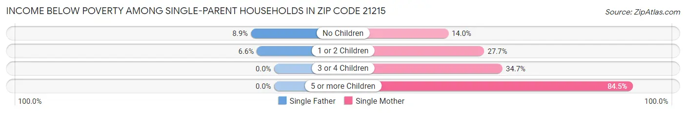 Income Below Poverty Among Single-Parent Households in Zip Code 21215