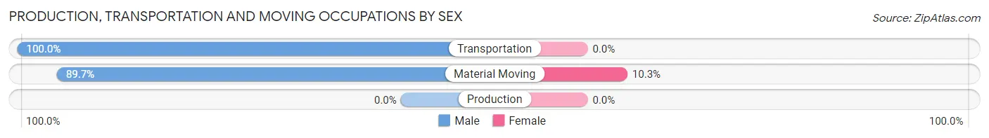 Production, Transportation and Moving Occupations by Sex in Zip Code 21250