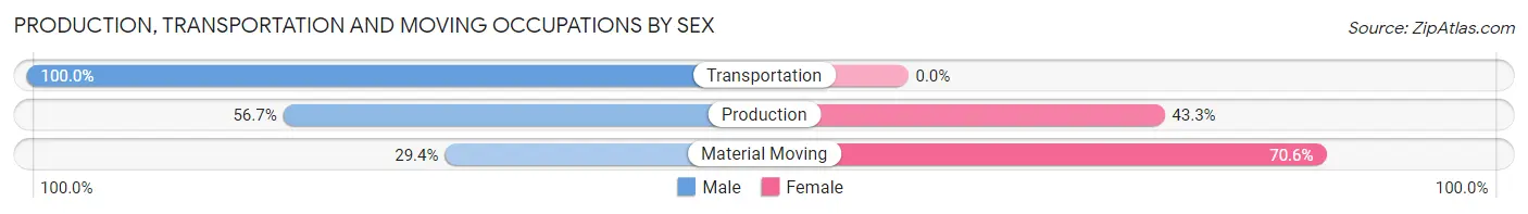 Production, Transportation and Moving Occupations by Sex in Zip Code 21777